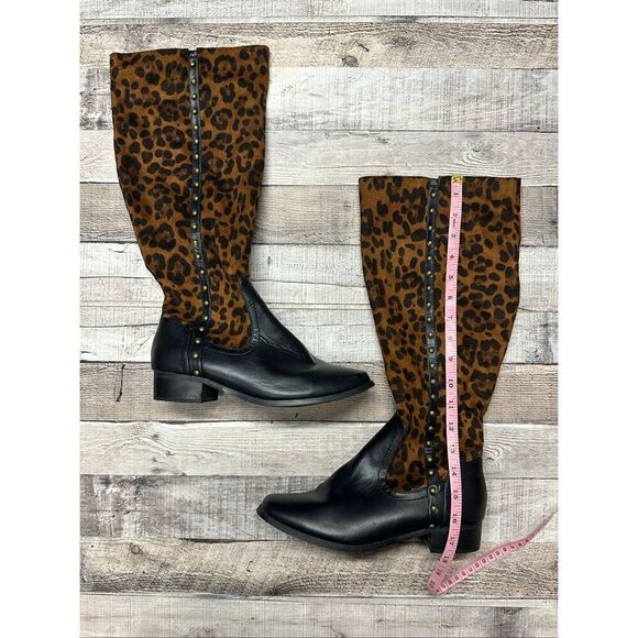 Andiamo Women’s Size 9M Leopard Print & Black Faux Suede Knee High Boots - Picture 3 of 7